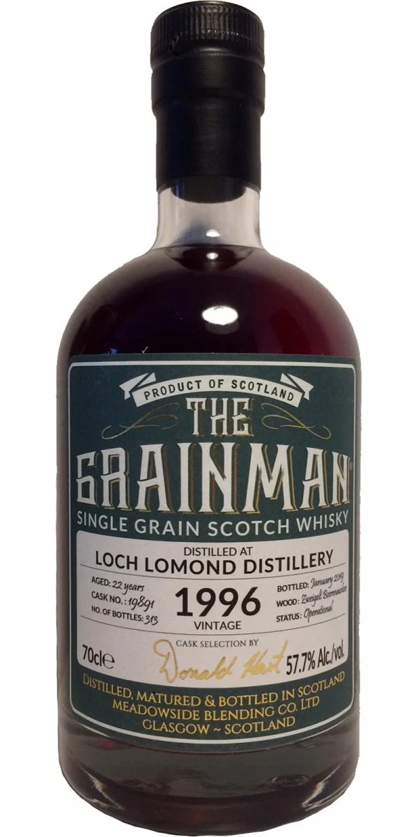 Loch Lomond 1996 Meadowside Blending The Grainman 22 Year Old 2019 Release (Cask #19891) Single Grain Scotch Whisky | 700ML - Whiskey