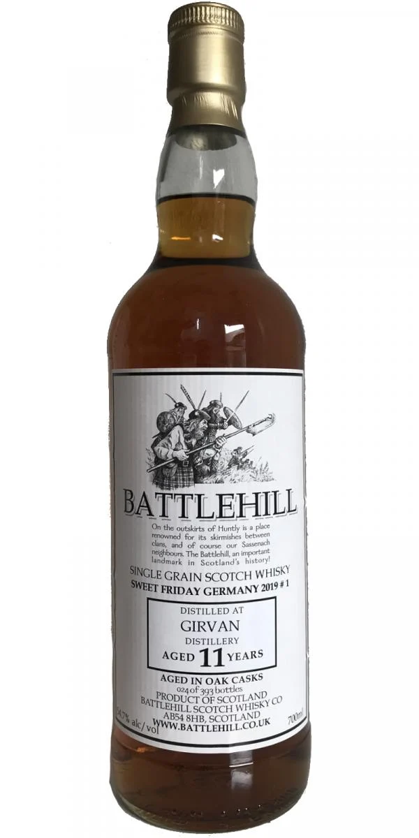 Girvan 2007 (Battlehill Scotch Whisky Co.) Sweet Friday Germany 2019 #1 11 Year Old Single Grain Scotch Whisky | 700ML - Whiskey