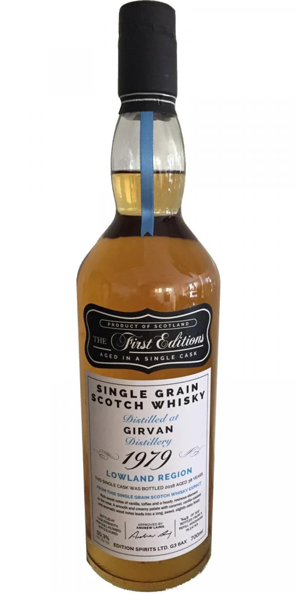 Girvan 1979 (Edition Spirits) The First Editions (Cask #HL 14749) 38 Year Old 2018 Release Single Grain Scotch Whisky | 700ML - Whiskey