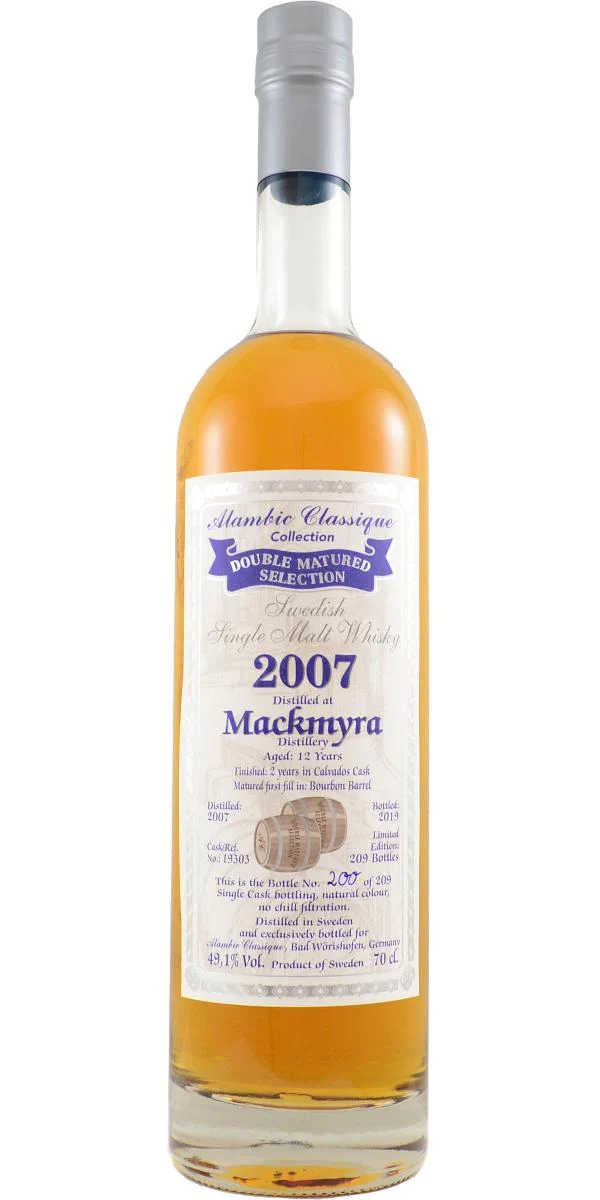 Mackmyra 2007 (Alambic Classique) Double Matured Selection 12 Year Old 2019 Release (Cask #19303) Single Malt Whisky | 700ML - Whiskey