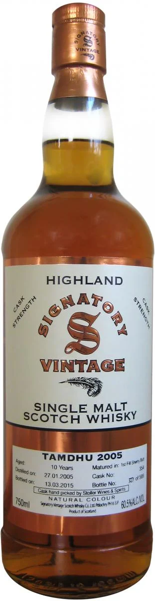 Tamdhu 10 Year Old Signatory Vintage 1st Fill Sherry Single Malt Scotch Whisky - Whiskey