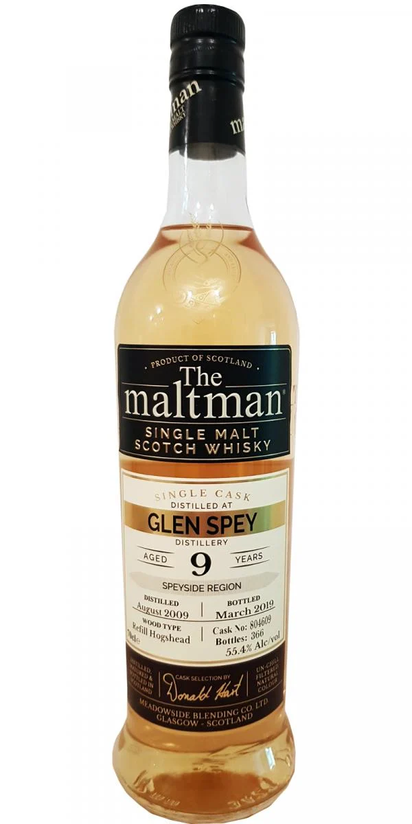 Glen Spey 2009 Meadowside Blending The Maltman 9 Year Old 2019 Release (Cask #804609) Single Malt Scotch Whisky | 700ML - Whiskey