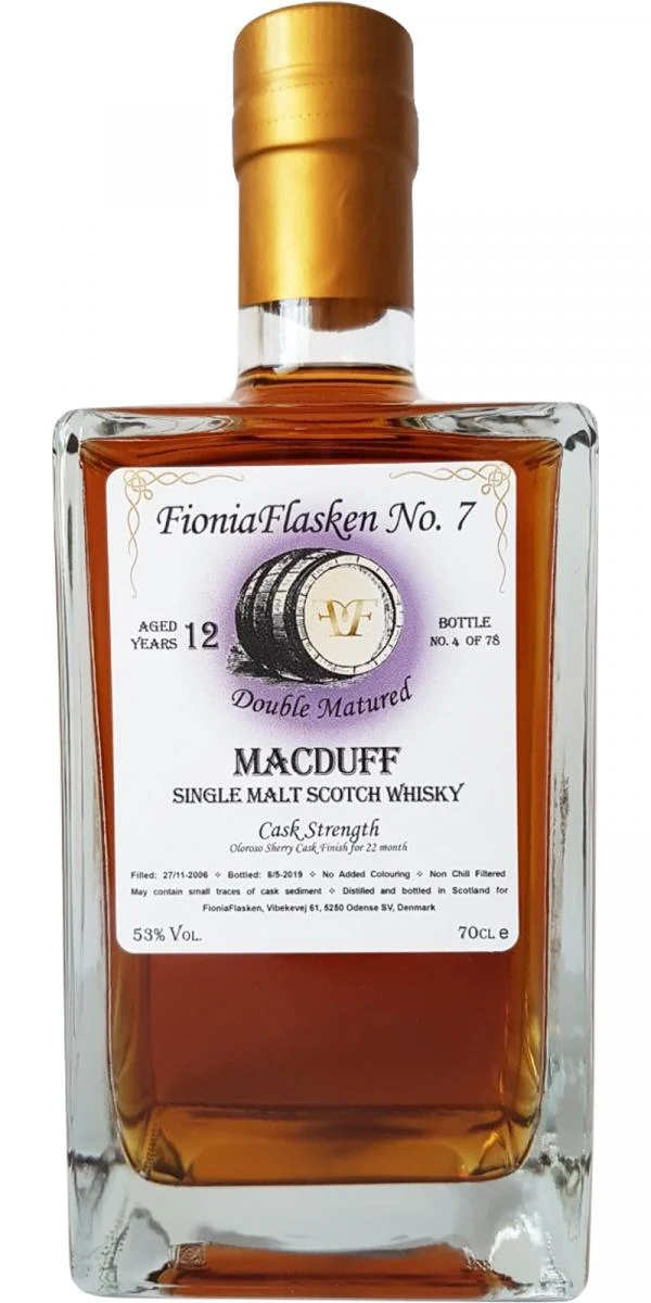 Macduff (Whiskybroker) fioniaflasken nr. 7 12 años Lanzamiento en 2019 (Barrica n.° 102353) Whisky escocés de malta única | 700ML