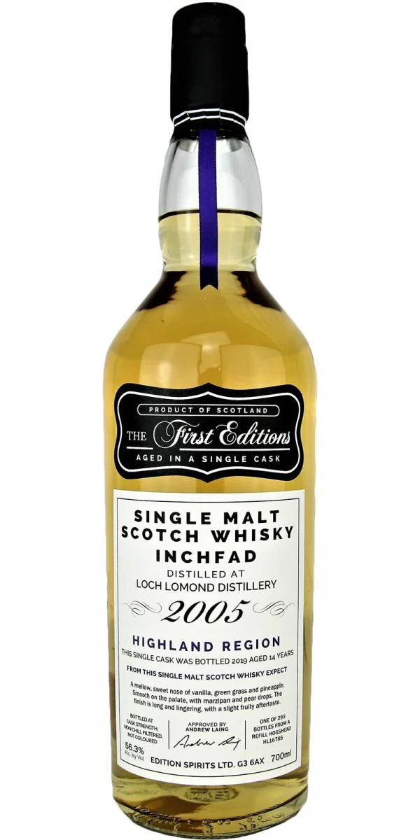 Inchfad 2005 (espirituosos de edición) Las primeras ediciones, lanzamiento de 14 años en 2019 (barrica #HL 16785) Whisky escocés de malta única | 700ML