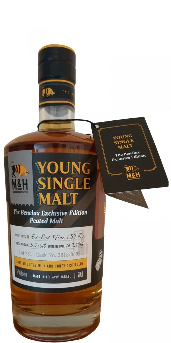 M&H Young Single Malt Benelux Edition 2019 Release (Cask #2018/0692) Spirit Whisky | 700ML - Whiskey