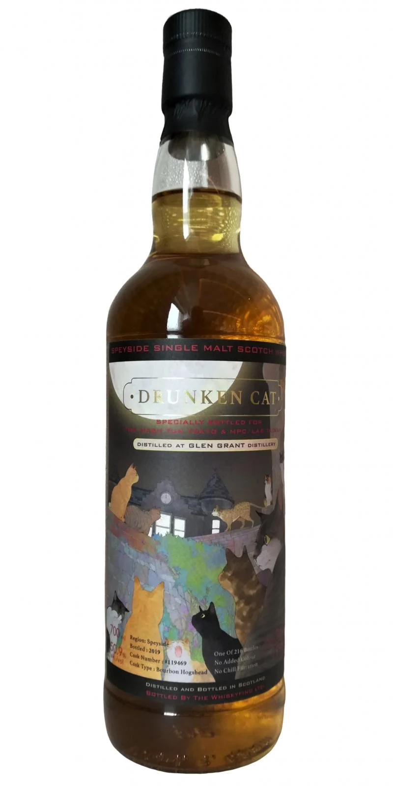 Glen Grant 1995 (The Whiskyfind) Drunken Cat 24 Year Old 2019 Release (Cask #119469) Single Malt Scotch Whisky | 700ML