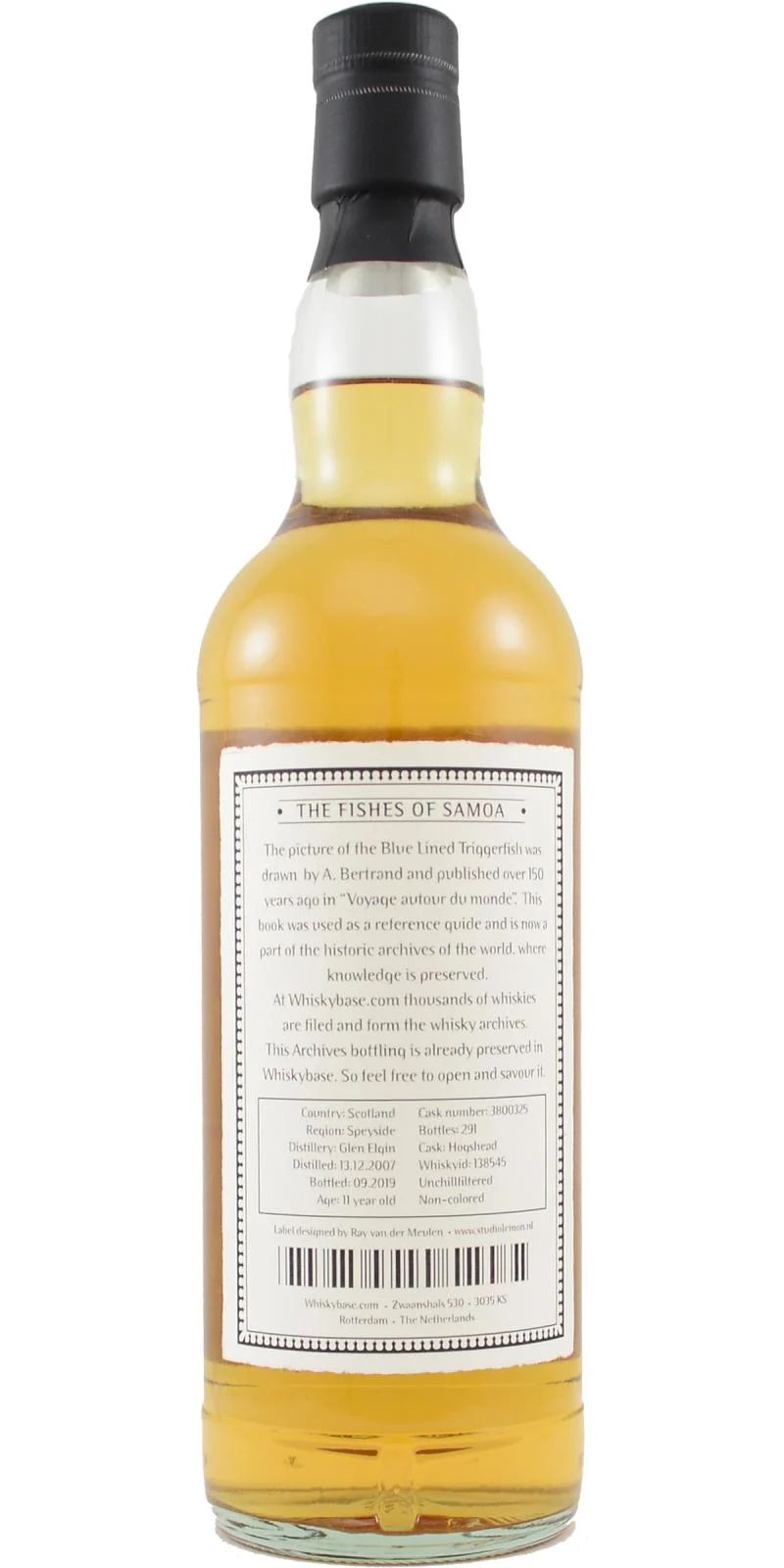 Glen Elgin 2007 (Archives) The Fishes of Samoa 11 Year Old 2019 Release (Cask #3800325) Single Malt Scotch Whisky | 700ML