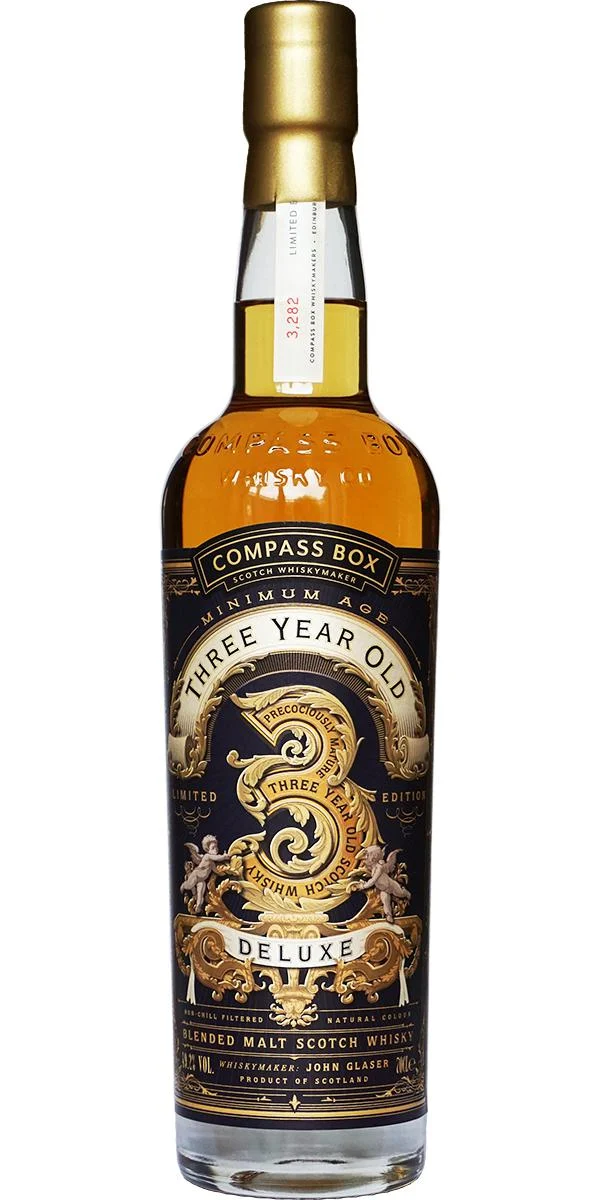 Three Year Old Deluxe Compass Box Limited Edition Blended Malt Scotch Whisky | 700ML - Whiskey