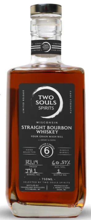 Two Souls Wisconsin Straight Bourbon Cigar Barrel - Whiskey