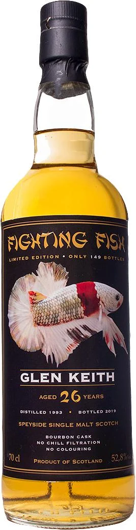 Glen Keith 1993 (Jack Wiebers Whisky World) Fighting Fish 26 Year Old 2019 Release Single Malt Scotch Whisky | 700ML - Whiskey