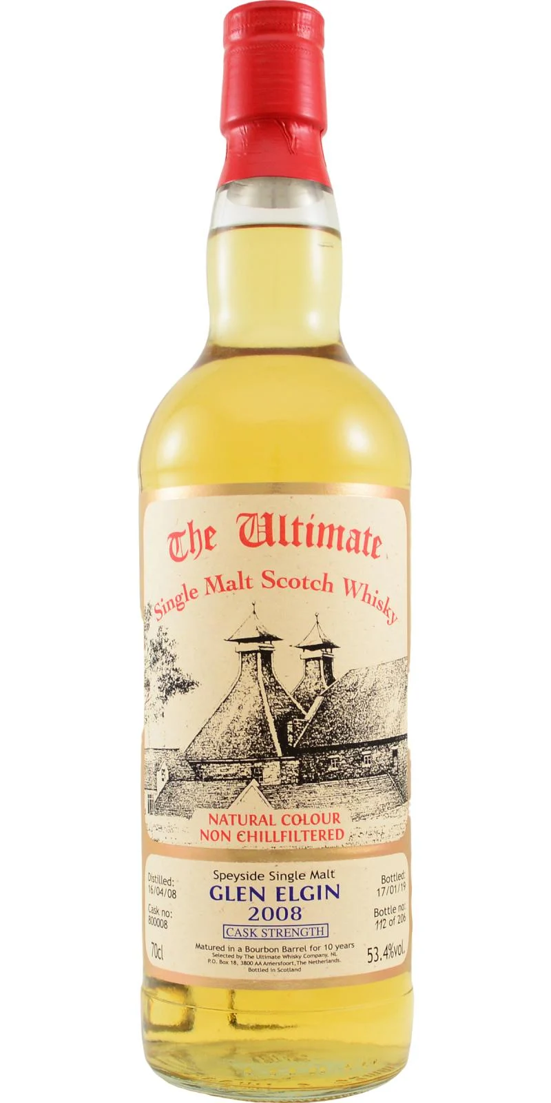 Glen Elgin 2008 (van Wees) The Ultimate - Cask Strength (Cask #800008) 10 Year Old 2019 Release Single Malt Scotch Whisky | 700ML