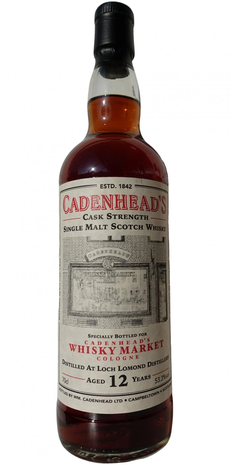 Loch Lomond 2007 (Cadenhead's) Whisky Market Cologne 12 Year Old 2019 Release Single Malt Scotch Whisky | 700ML - Whiskey