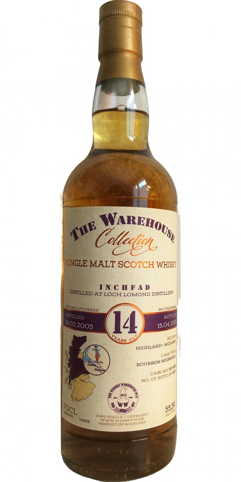 Inchfad 2005 (The Whisky Warehouse No.8) The Warehouse Collection 14 Year Old 2019 Release (Cask #W8 438) Single Malt Scotch Whisky | 700ML