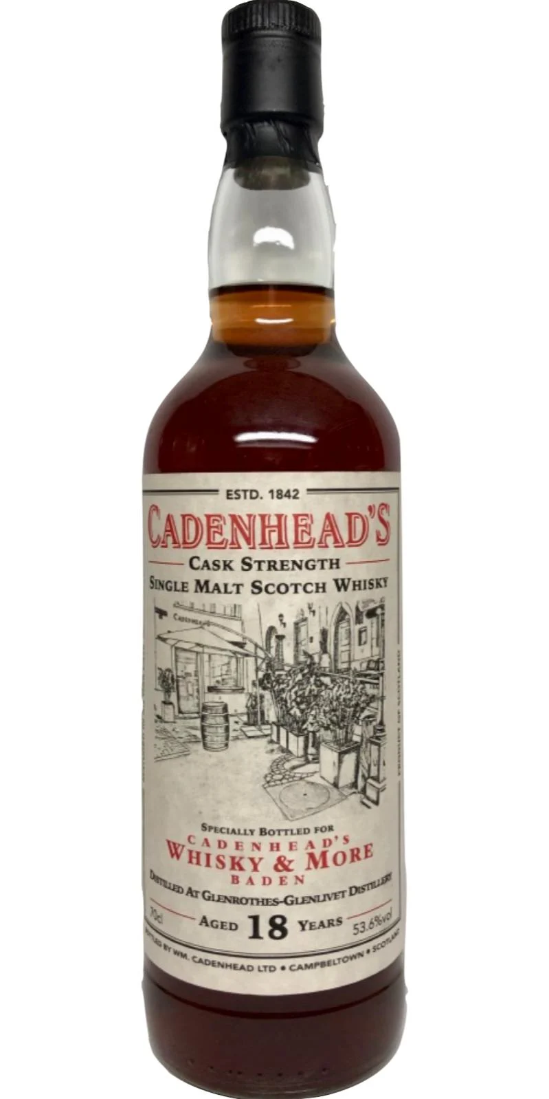 Glenrothes 2001 (Cadenhead's) Whisky & More Baden 18 Year Old 2019 Release Single Malt Scotch Whisky | 700ML - Whiskey