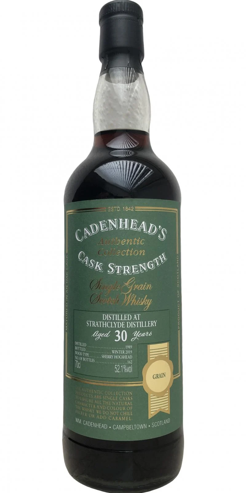 Strathclyde Cadenheads Authentic Collection Single Sherry Cask 1989 30 Year Old Whisky | 700ML - Whiskey