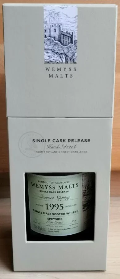 Glen Grant 1995 (Wemyss Malts) Summer Sipping 23 Year Old 2019 Release Single Malt Scotch Whisky | 700ML - Whiskey