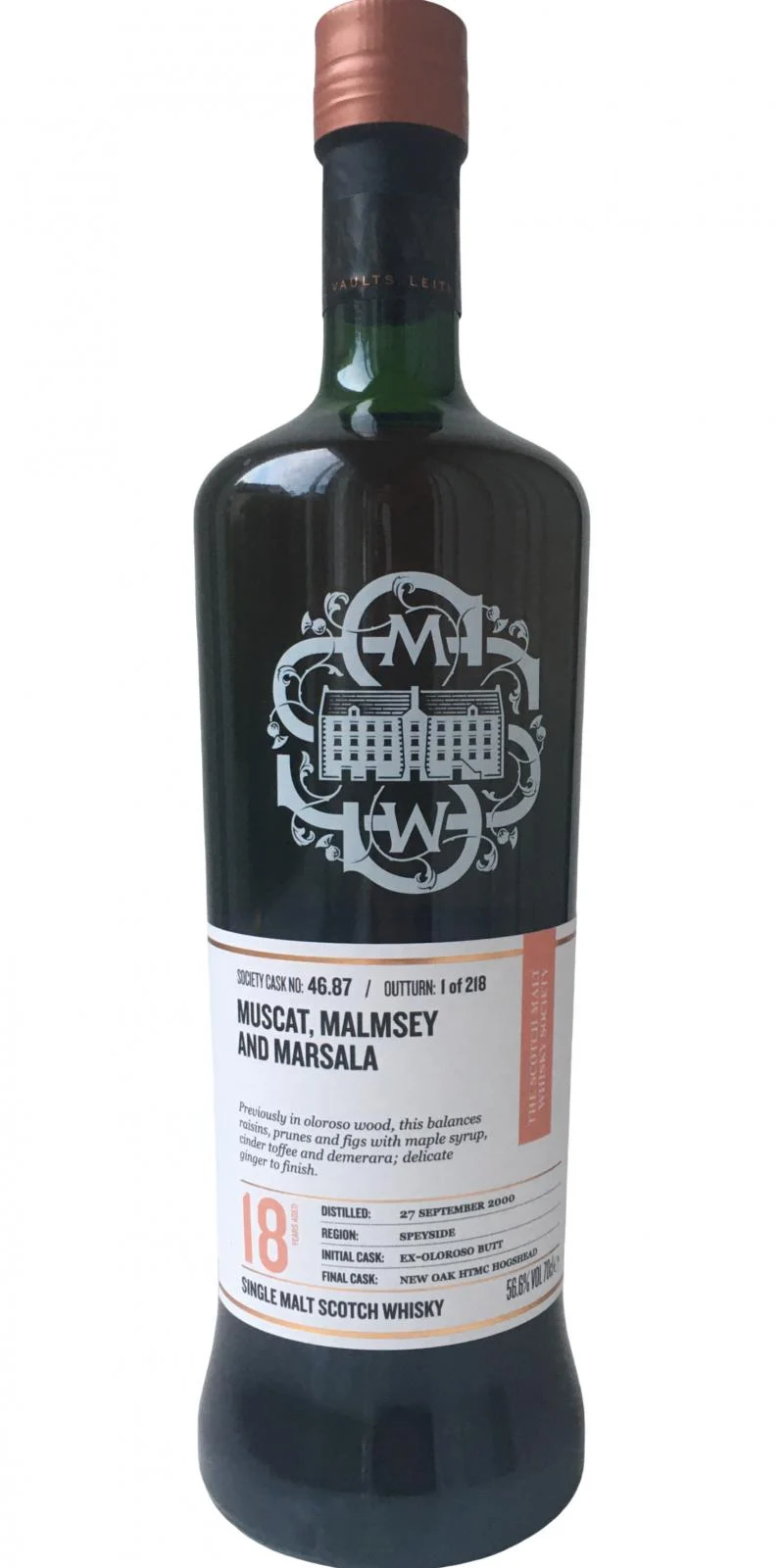 Glenlossie 2000 (The Scotch Malt Whisky Society) 46.87 Muscat, Malmsey and Marsala (Cask #46.87) 18 Year Old 2019 Release Single Malt Scotch Whisky | 700ML - Whiskey