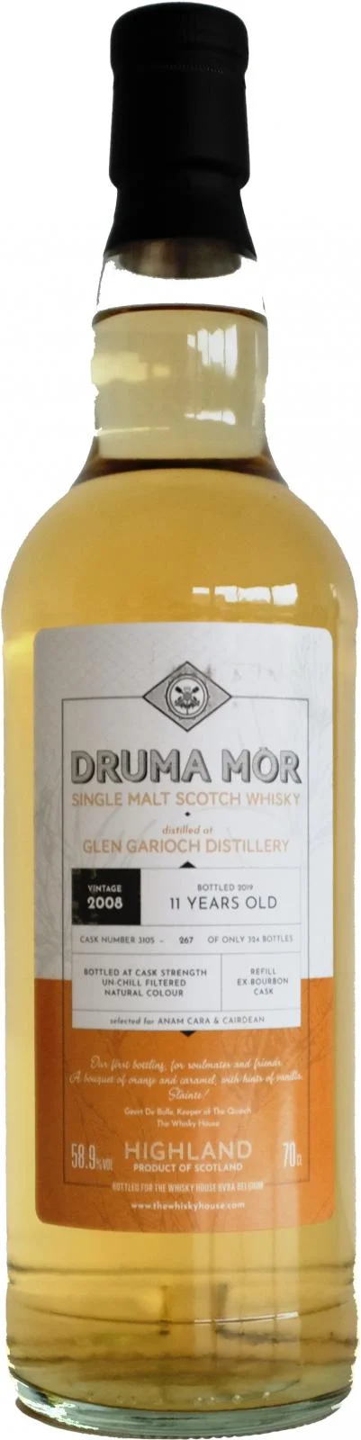Glen Garioch 2008 (The Whisky House) Druma Mor (Cask #3105) 11 Year Old 2019 Release Single Malt Scotch Whisky | 700ML - Whiskey