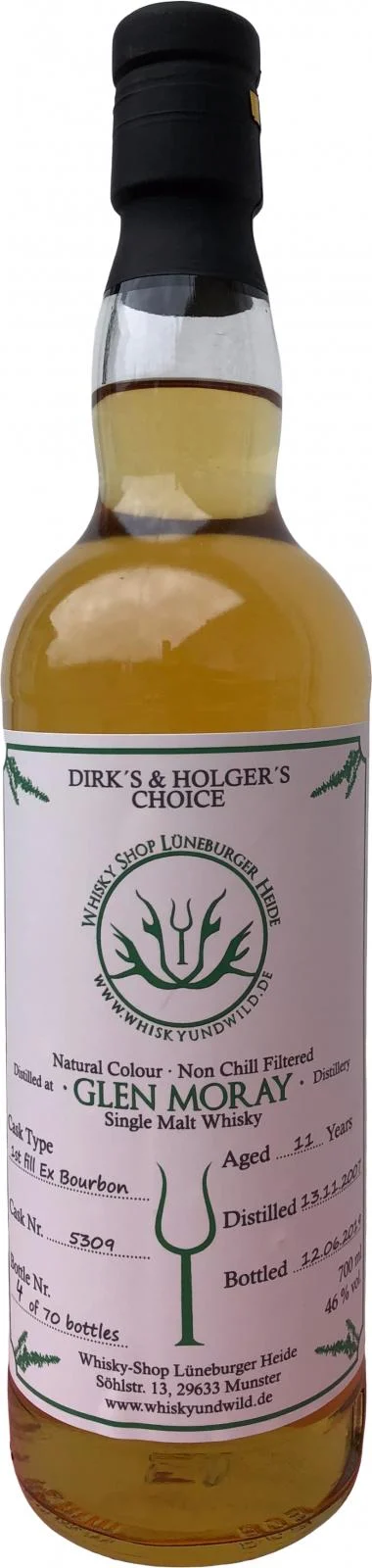 Glen Moray 2007 WSLH Dirk‘s und Holger‘s Choice (Cask #5309) 11 Year Old 2019 Release Single Malt Scotch Whisky | 700ML - Whiskey