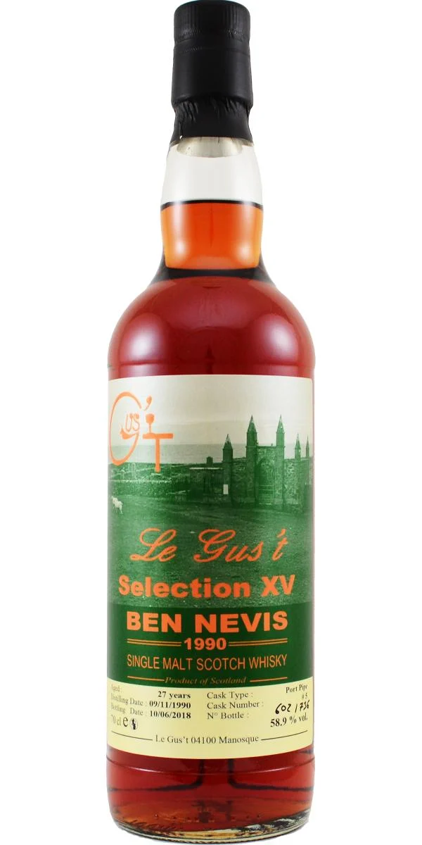 Ben Nevis 27 Year Old Le Gus't Selection XV Port Pipe Single Malt Scotch Whisky | 700ML