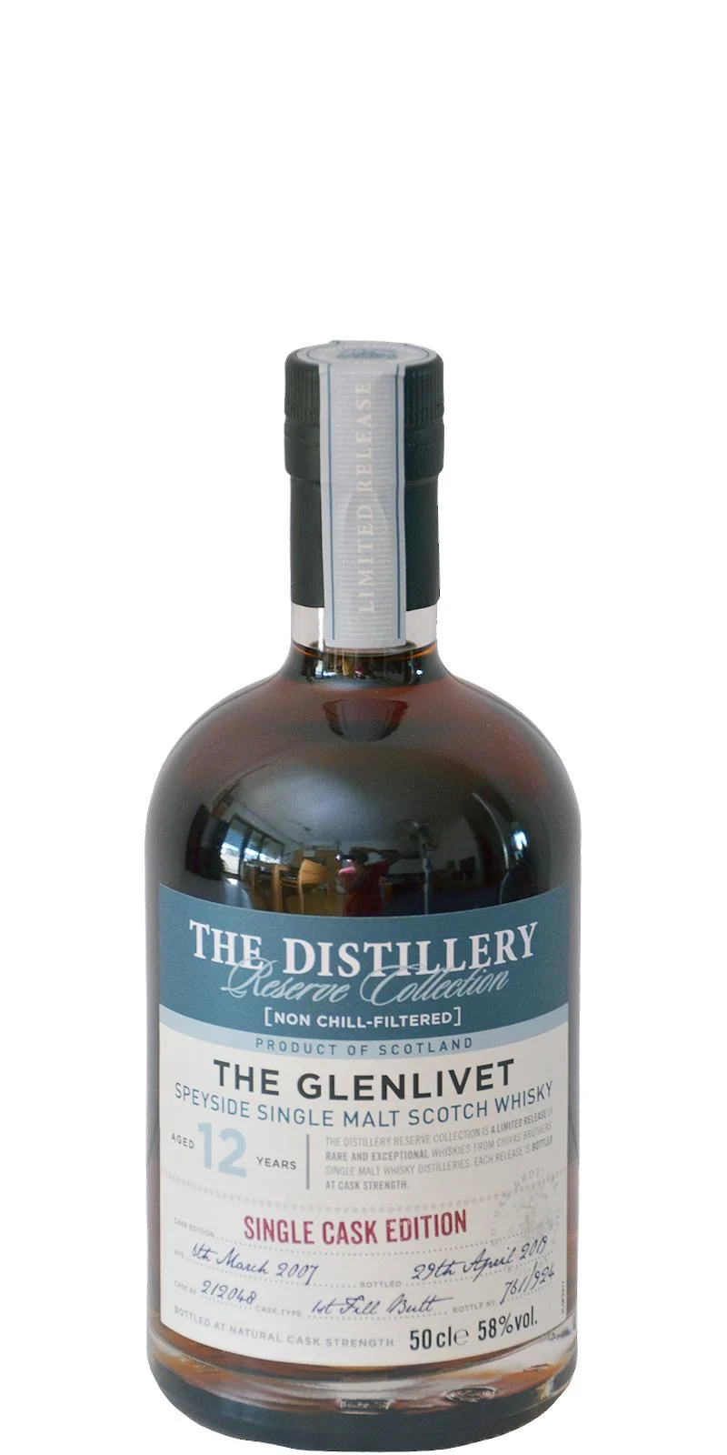 Glenlivet 2007 The Distillery Reserve Collection 12 Year Old 2019 Release (Cask #212048) Single Malt Scotch Whisky | 500ML