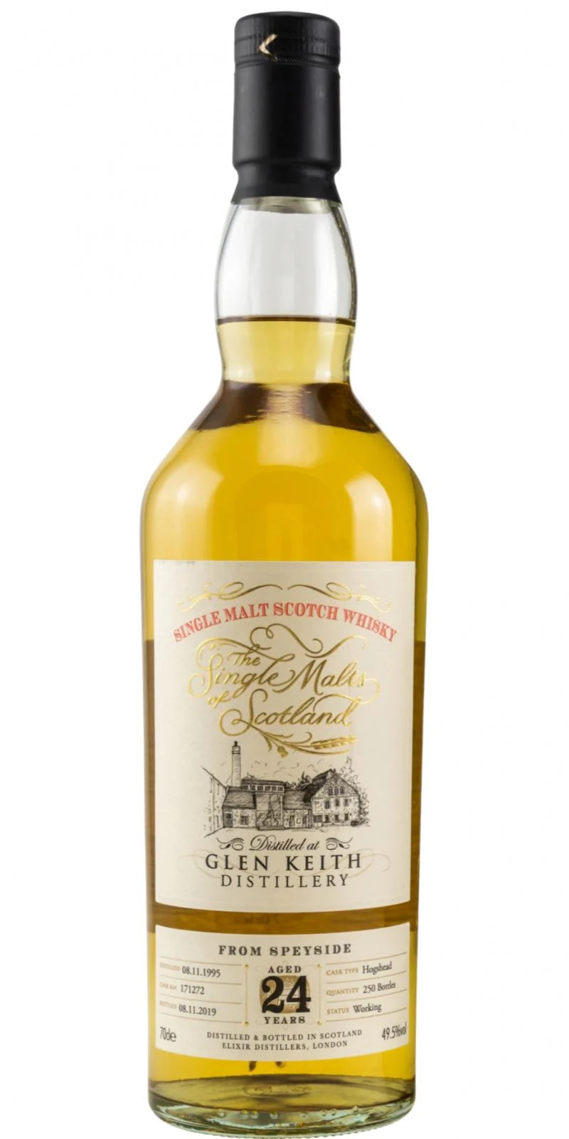 Glen Keith 1995 (Elixir Distillers) The Single Malts of Scotland (Cask #171272) 24 Year Old 2019 Release Single Malt Scotch Whisky | 700ML - Whiskey