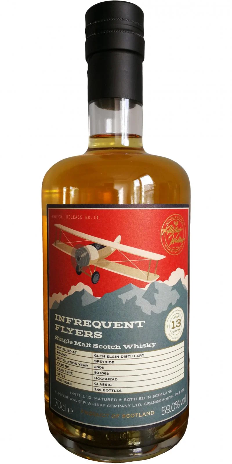 Glen Elgin 2006 (Alistair Walker Whisky Company) Infrequent Flyers (Cask #801068) 13 Year Old 2019 Release Single Malt Scotch Whisky | 700ML - Whiskey