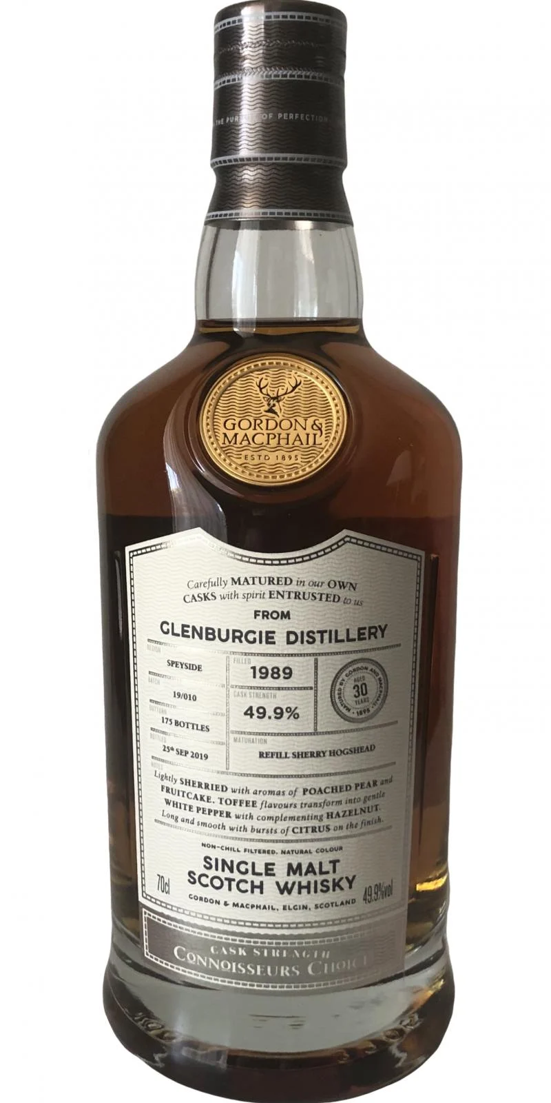 Glenburgie 1989 (Gordon & MacPhail) Connoisseurs Choice - Cask Strength (Cask #11600201) 30 Year Old 2019 Release Single Malt Scotch Whisky | 700ML
