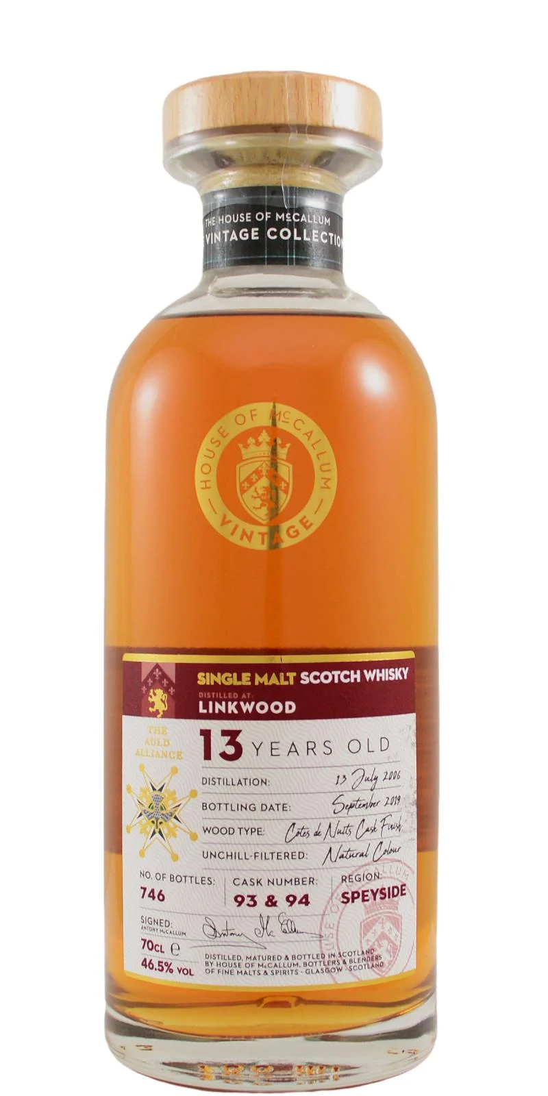 Linkwood 2006 (House of McCallum) The Vintage Collection 13 Year Old 2019 Release (Cask #93/94) Single Malt Scotch Whisky | 700ML - Whiskey