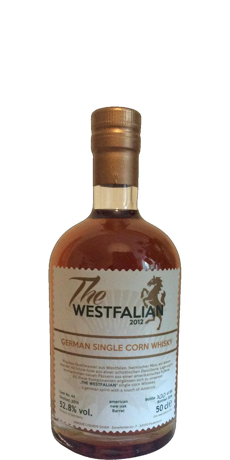 The Westfalian 2014 German (Cask #TW44) 2019 Release Single Corn Whisky | 500ML - Whiskey