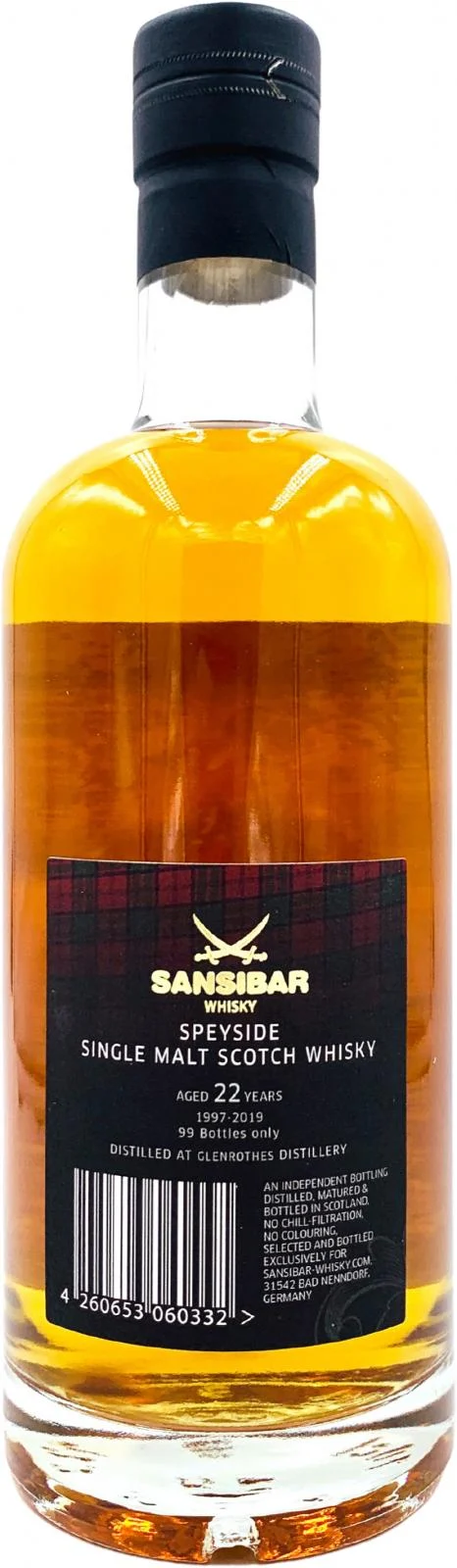 Glenrothes 1997 (Sansibar) The Clans Label 22 Year Old 2019 Release Single Malt Scotch Whisky | 700ML - Whiskey
