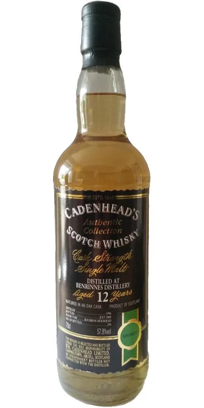 Benrinnes 12 Year Old Cadenhead's Authentic Collection Single Malt Scotch Whisky
