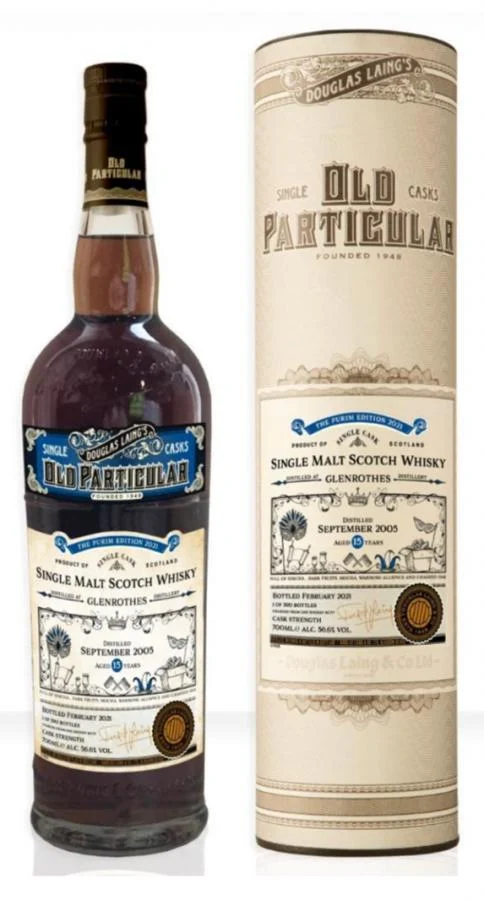 Glenrothes 2005 DL Old Particular - The Purim Edition 2021 15 años Lanzamiento en 2021 Whisky escocés de malta única | 700ML