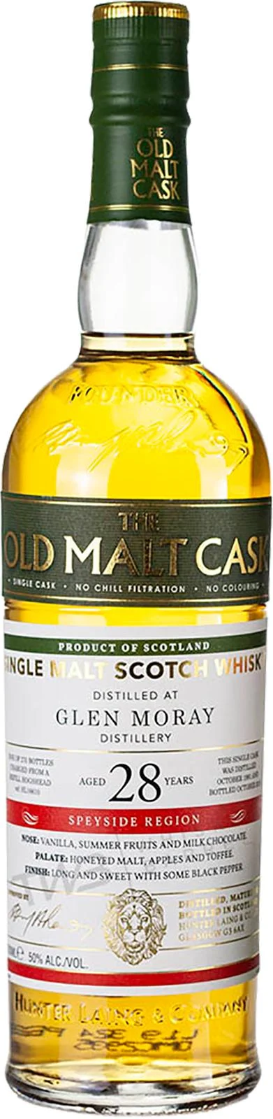 Glen Moray 1991 (Hunter Laing) Old Malt Cask (Cask #HL 16610) 28 Year Old 2019 Release Single Malt Scotch Whisky | 700ML - Whiskey