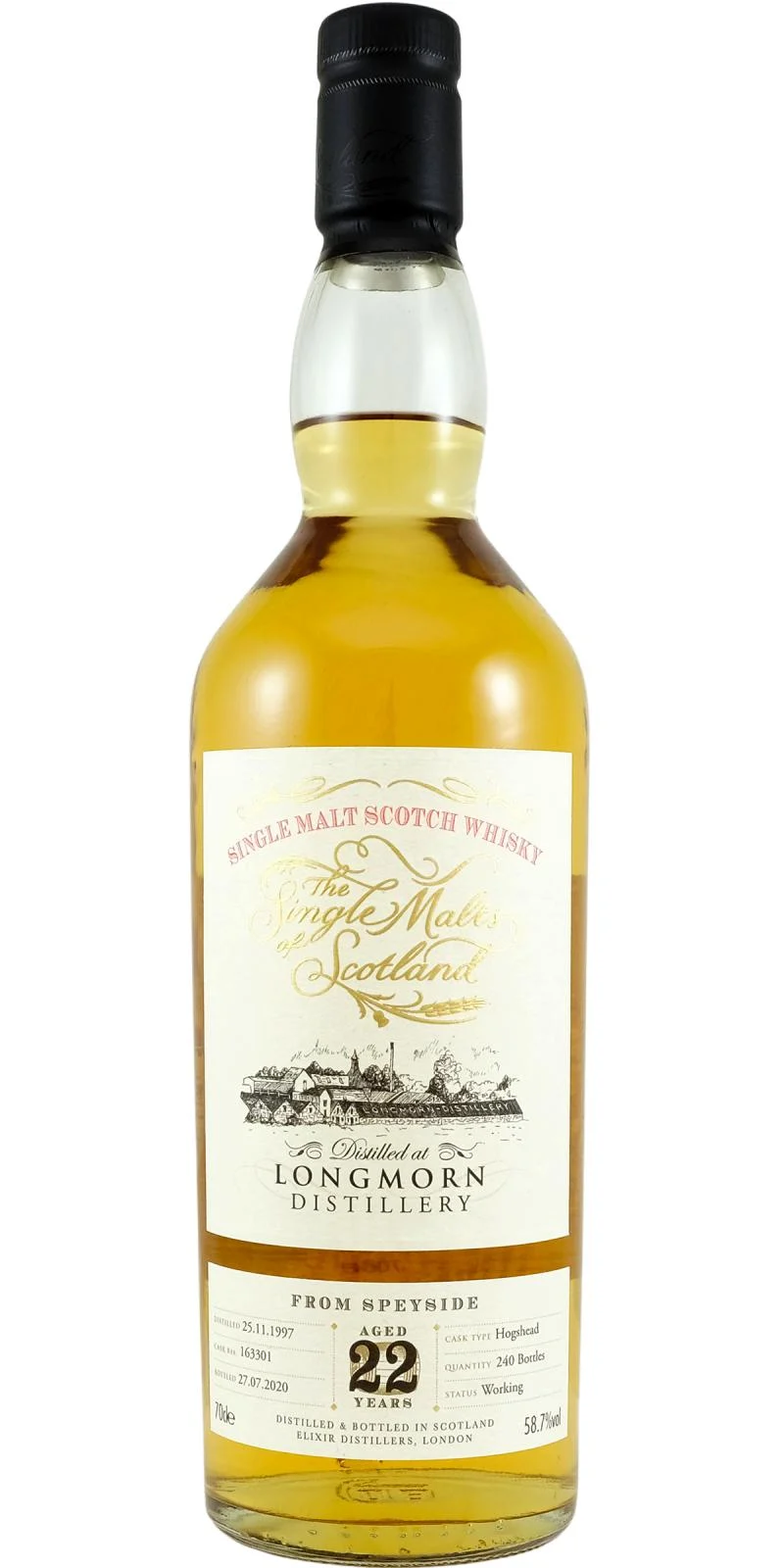 Longmorn 1997 ElD The Single Malts of Scotland 22 Year Old (2020) Release (Cask #163301) Scotch Whisky | 700ML - Whiskey