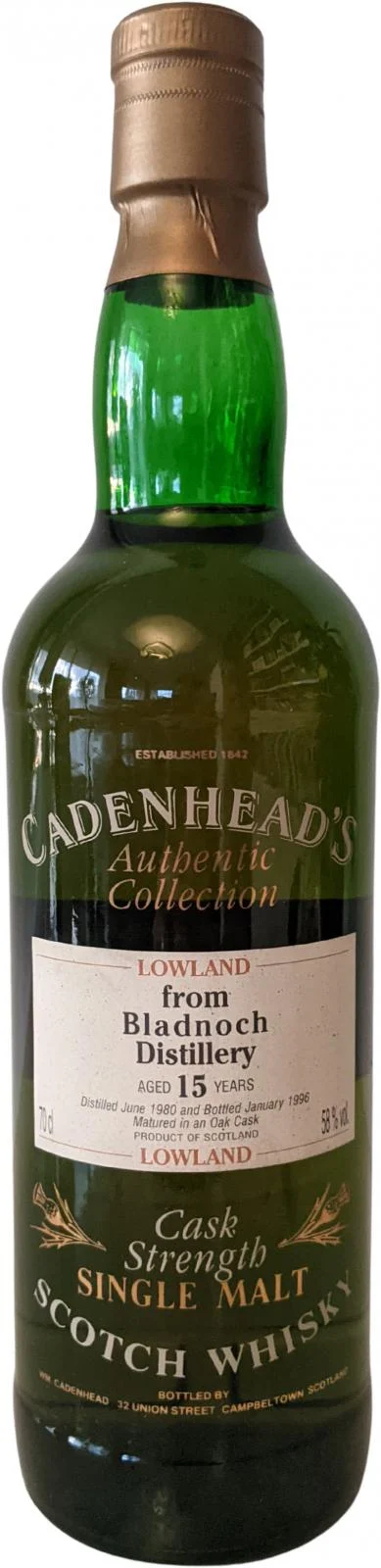 Bladnoch Cadenheads Authentic Collection 1980 15 Year Old Whisky | 700ML - Whiskey