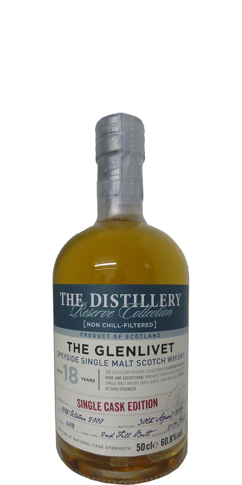 Glenlivet 2000 The Distillery Reserve Collection (Cask #6106) 18 Year Old 2019 Release Single Malt Scotch Whisky | 500ML - Whiskey