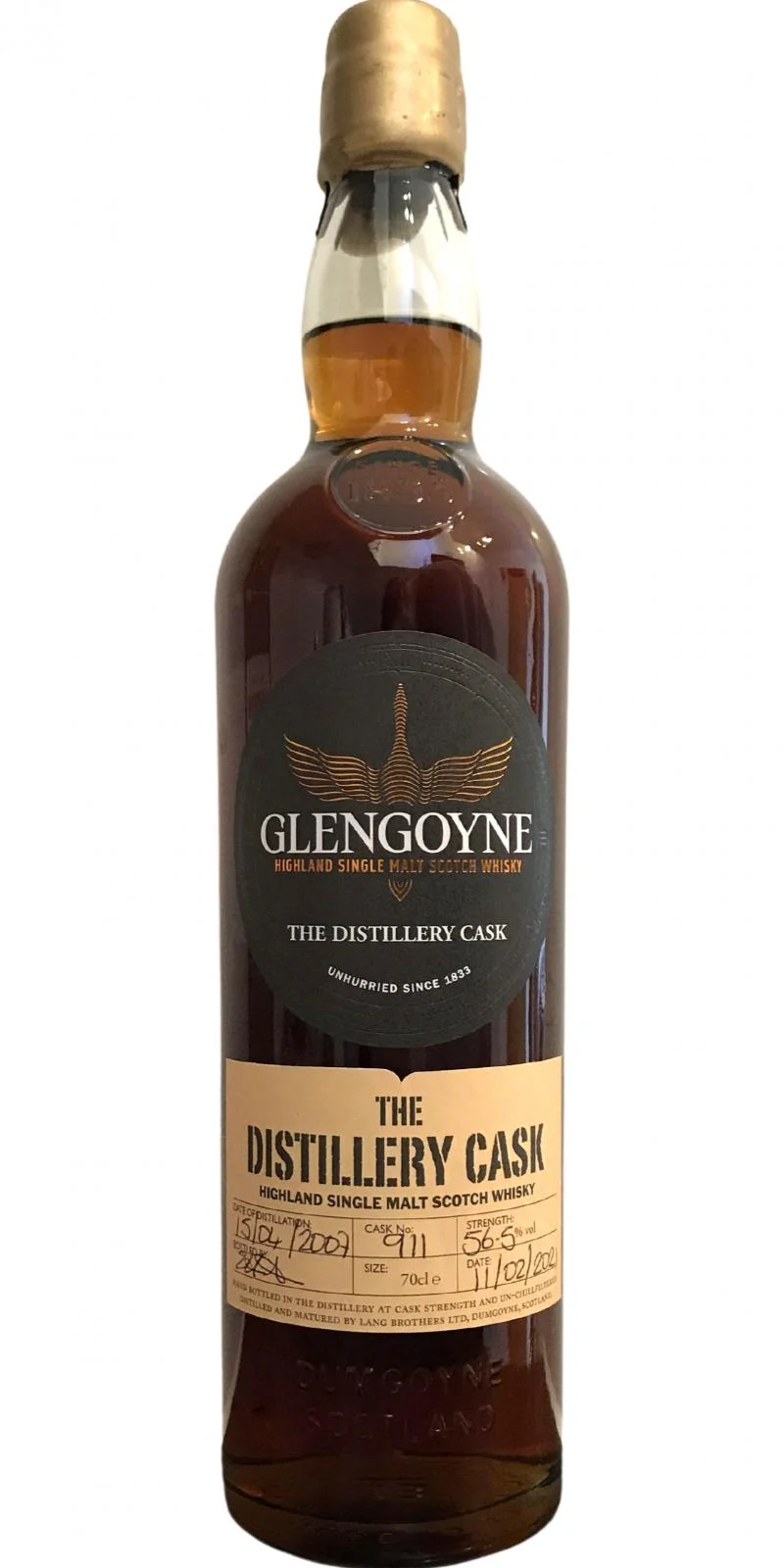 Glengoyne 2007 The Distillery Cask 2021 Release (Cask #911) Single Malt Scotch Whisky | 700ML - Whiskey