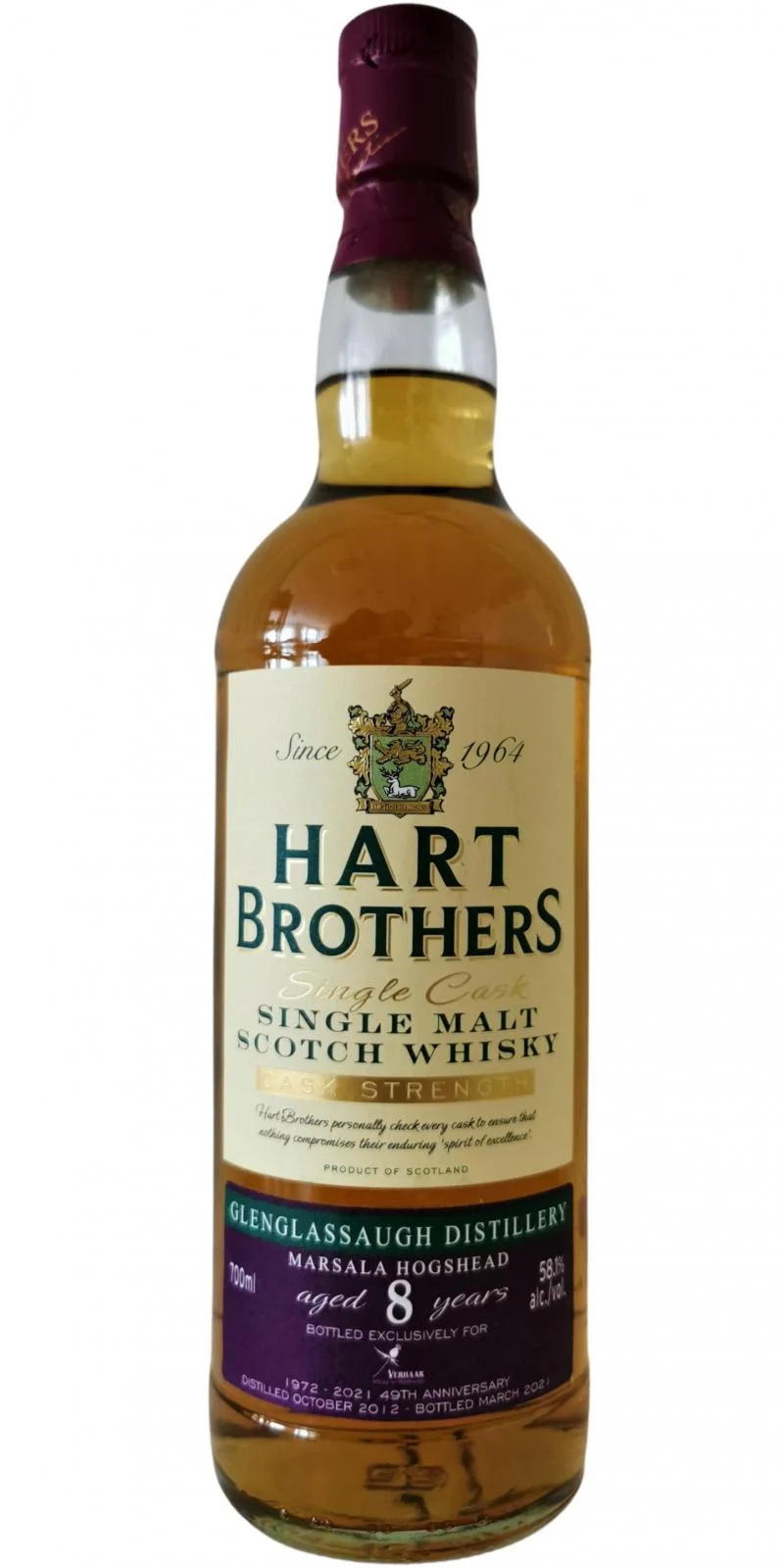 Glenglassaugh 2012 HB Single Cask - Cask Strength 8 años Lanzamiento en 2021 Whisky escocés de malta única | 700ML
