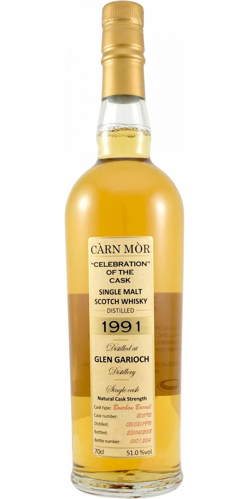 Glen Garioch 1991 (Morrison and MacKay) Càrn Mòr Celebration of the Cask (Cask #20392) 2018 Release Single Malt Scotch Whisky | 700ML - Whiskey