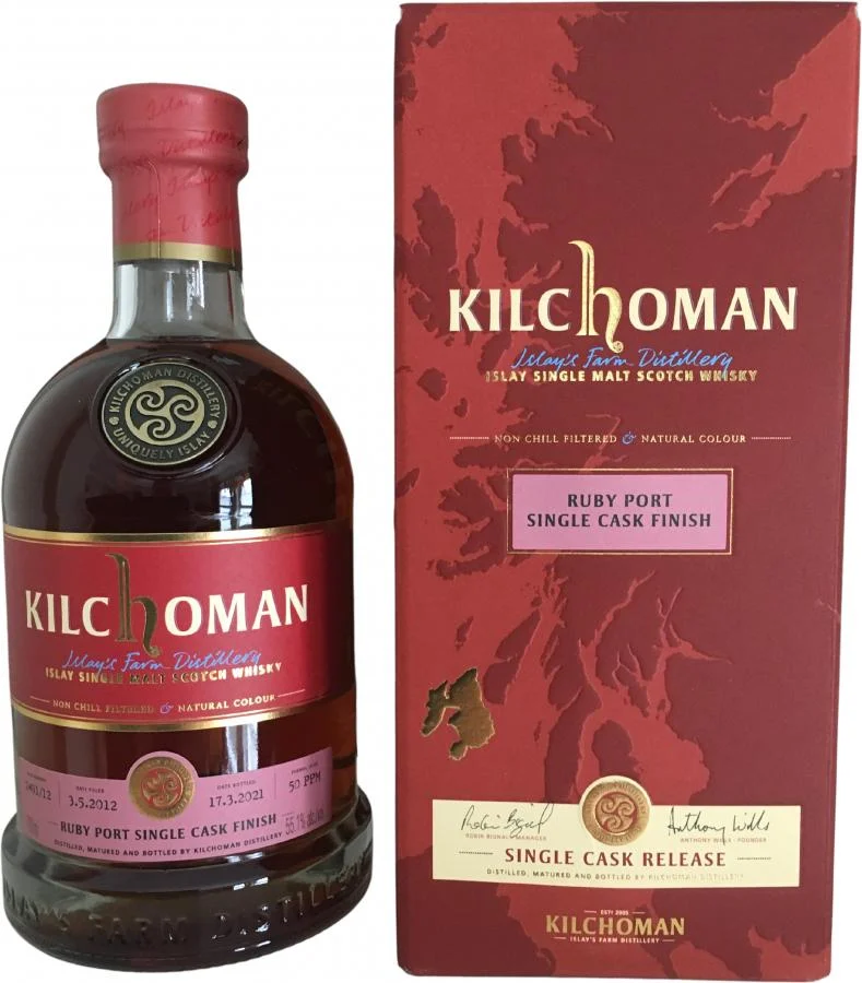 Kilchoman 2012 Ruby Port Single Cask 8 Year Old 2021 Release (Cask #2491/12) Single Malt Scotch Whisky | 700ML - Whiskey