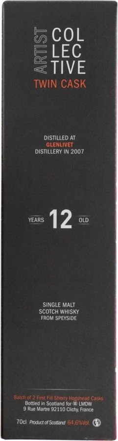 Glenlivet 2007 (La Maison du Whisky) Artist Collective - Twin Cask 12 años Lanzamiento en 2019 Whisky escocés de malta única | 700ML