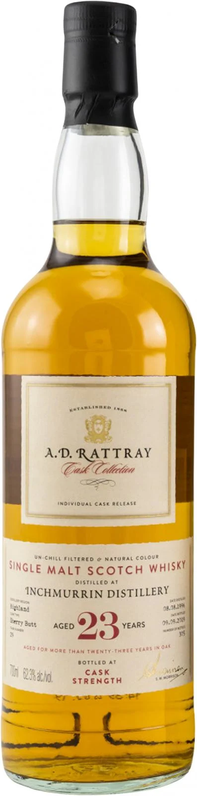 Inchmurrin 1996 (AD Rattray) Cask Collection 23 años Lanzamiento en 2019 (Cask #29) Whisky escocés de malta única | 700ML