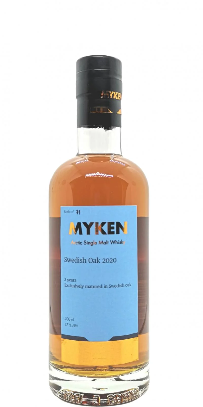 Myken Swedish Oak Arctic Single Malt 3 Year Old (2020) Release Whisky | 500ML - Whiskey