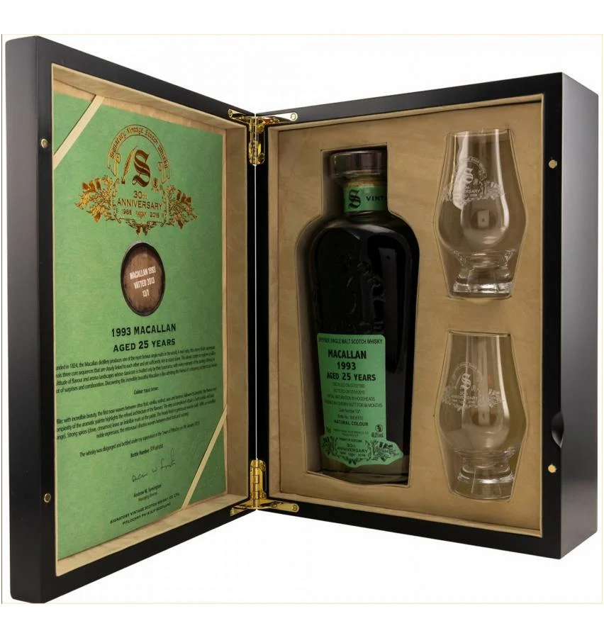 Macallan 1993 (Signatory Vintage) 30th Anniversary 25 Year Old 2019 Release (Cask #13-Jan) Single Malt Scotch Whisky | 700ML