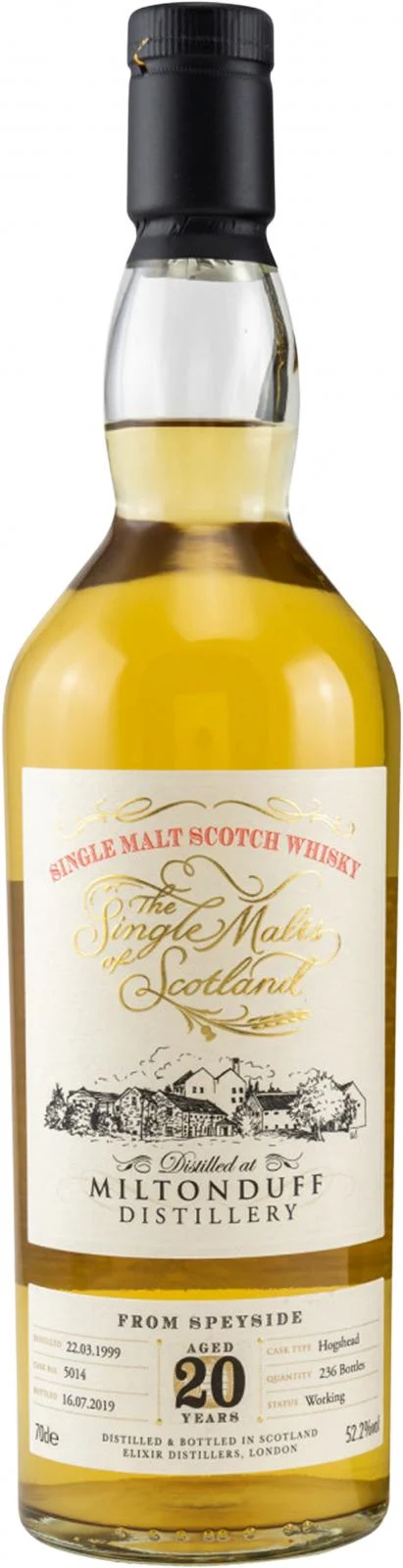 Miltonduff 1999 (Elixir Distillers) The Single Malts of Scotland 20 Year Old 2019 Release (Cask #5014) Single Malt Scotch Whisky | 700ML - Whiskey