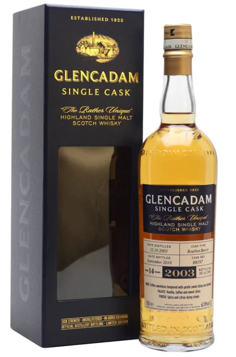 Glencadam 2003 Single Cask "The Rather Unique" Single Malt Scotch Whisky | 700ML - Whiskey