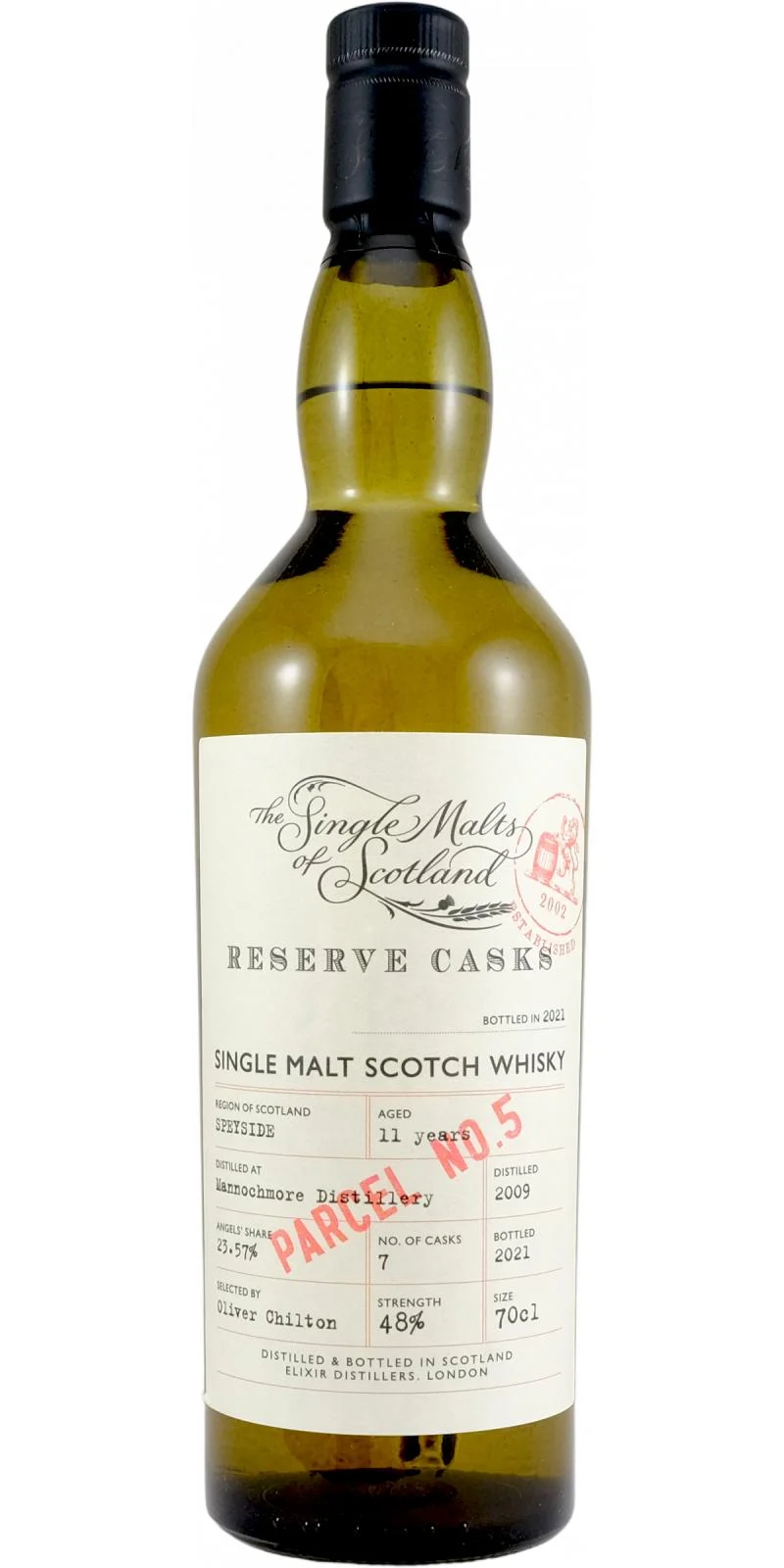 Mannochmore 2009 ElD The Single Malts of Scotland - Reserve Casks 11 años Lanzamiento en 2021 Whisky escocés de malta única | 700ML
