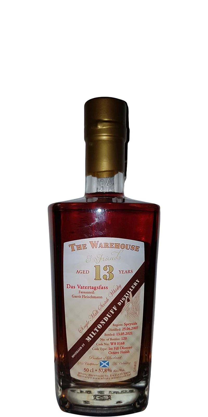 Miltonduff 2007 WW8 Das Vatertagsfass 13 Year Old 2021 Release Cask #W8 0168 Single Malt Scotch Whisky | 500ML - Whiskey