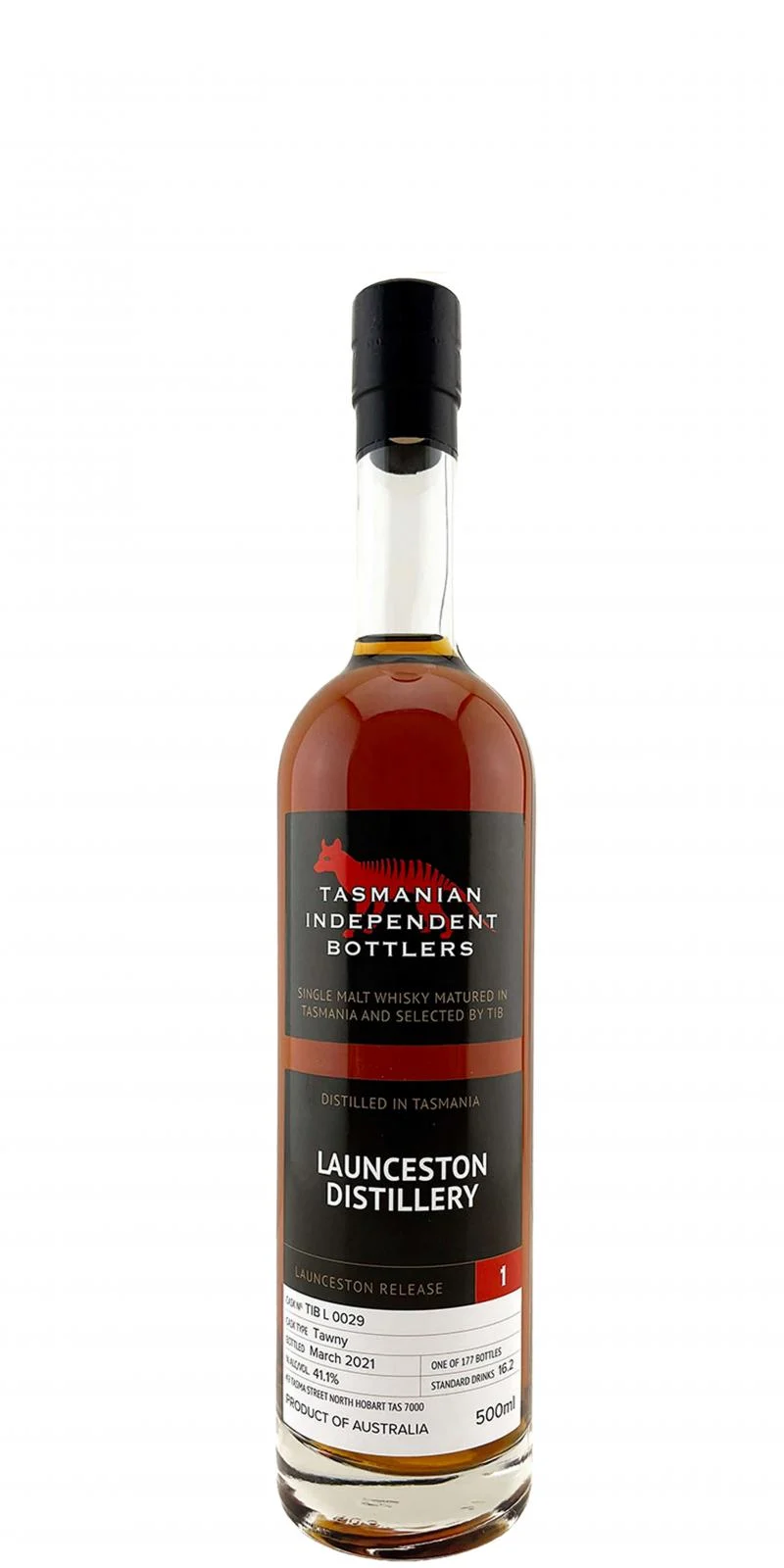 Launceston Release 1 TmIB 2021 Release (Cask #TIB L 0029) Single Malt Whisky | 500ML - Whiskey